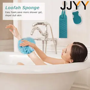 Exfoliating Bath Set with Back Scrubber and Gloves 10 S15f0e9e3fa12415baf6c250f7ba0e13bX