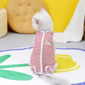 Striped Cat Post-Surgery Recovery Suit in Sizes S-XL 15 S1684f734bf16478b9e44e35fc67b558cj