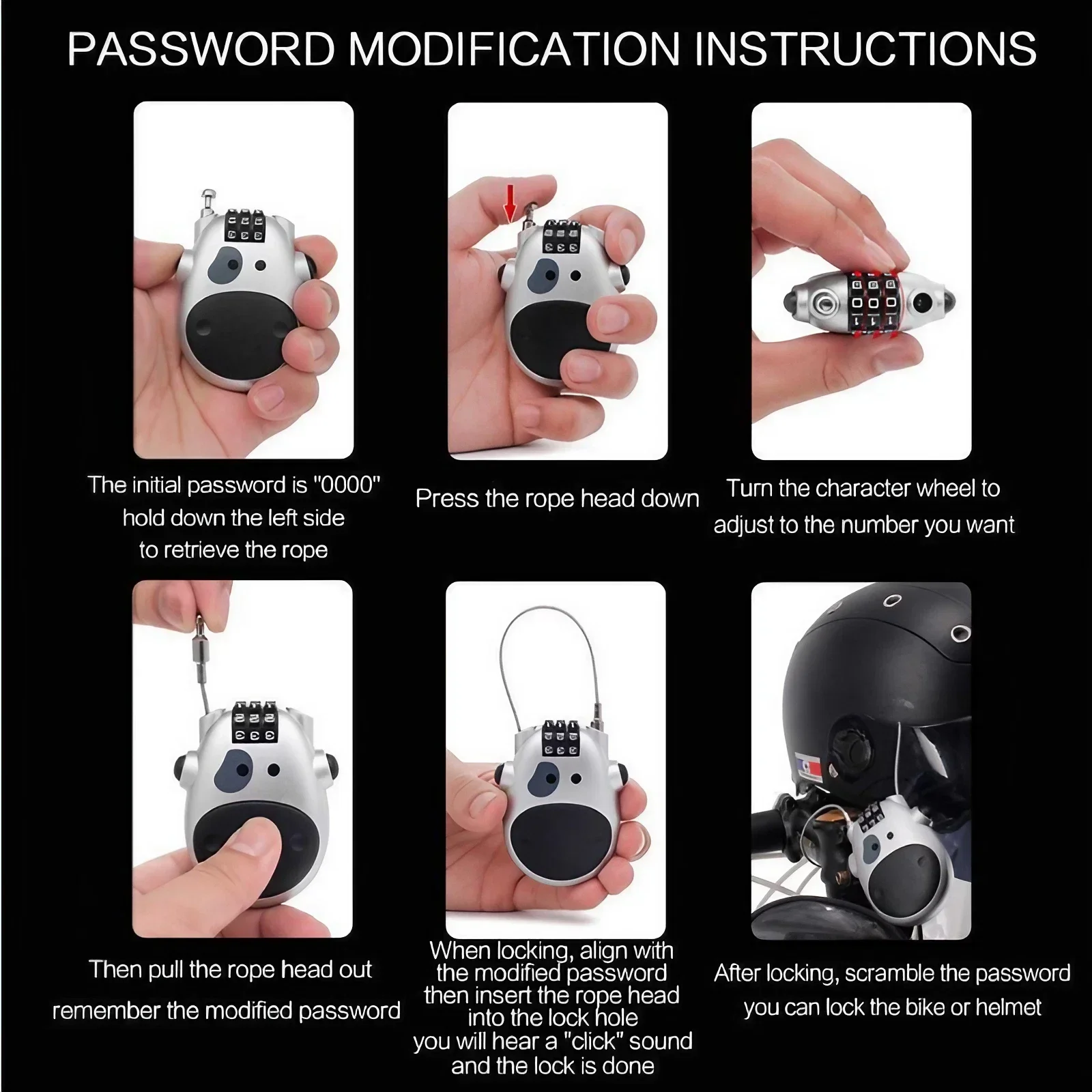 Cute Pig Bicycle Lock with Steel Cable 5 Cute Pig Bicycle Lock with Steel Cable - Image 5