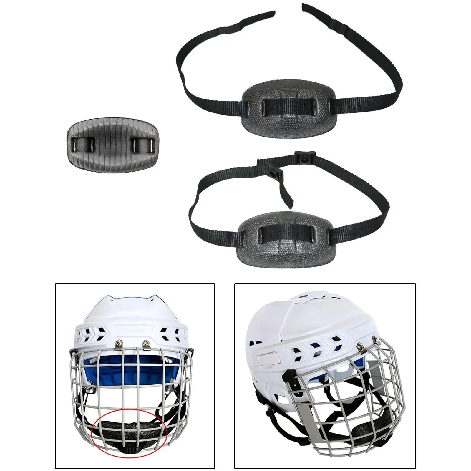 White Hockey & Football Helmet Chin Pad 3 White Hockey & Football Helmet Chin Pad - Image 3