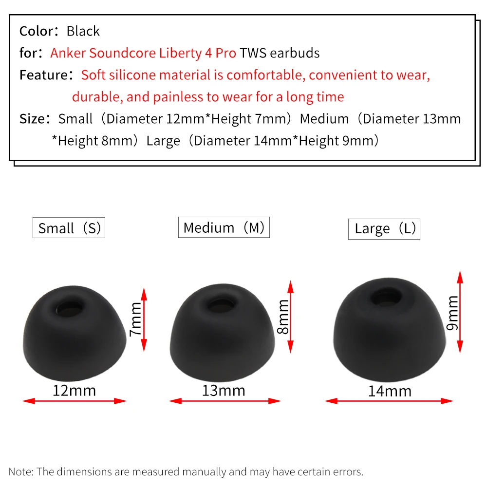 Silicone Ear Tips for Liberty 4 Pro (3 Sizes) 4 Silicone Ear Tips for Liberty 4 Pro (3 Sizes) - Image 4