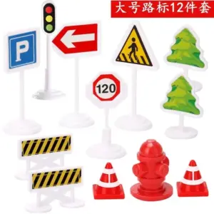 Vivid 12-Piece Traffic Sign Set for Kids 13 S18af0e2fe4c4402a8247bf317663f7acI