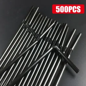 Black Disposable Drinking Straws Set (50–1000 pcs) 17 S18f3579f01f24f42af81724ef9a3efffa
