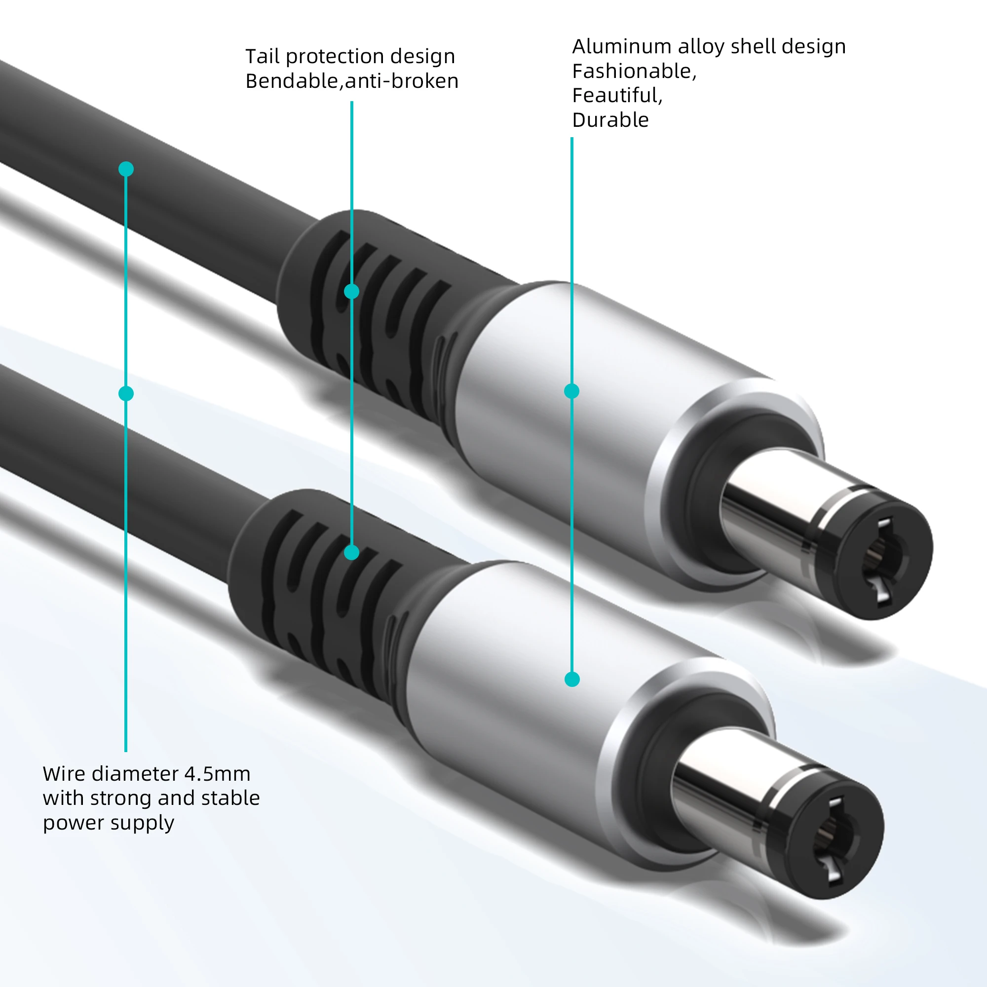 DC5521 Power Extension Cable 1-3m, Male-to-Male 3 DC5521 Power Extension Cable 1-3m, Male-to-Male - Image 3