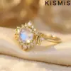 Elegant 6mm Moonstone Women's Ring with Halo