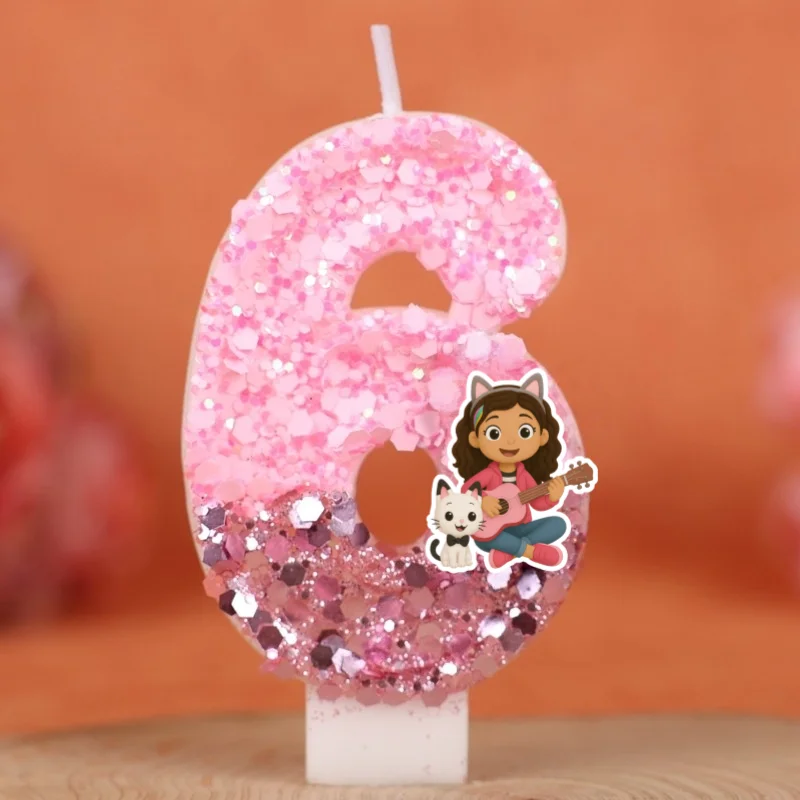 Glitter Pink Number Candles for Celebrations 6 Glitter Pink Number Candles for Celebrations - Image 6