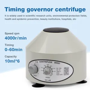 Laboratory Electric Centrifuge 300-4000rpm 6-Tube Capacity