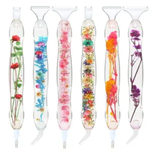 Sparkling Crystal Flower Resin Drill Pen