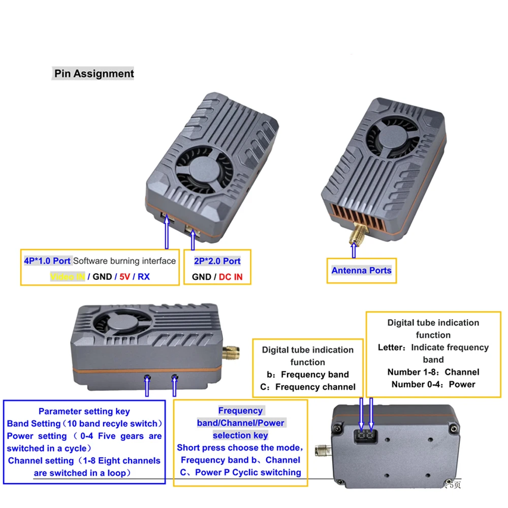 High-Power Dual-Band FPV Video Transmitter 10W 2 High-Power Dual-Band FPV Video Transmitter 10W - Image 2