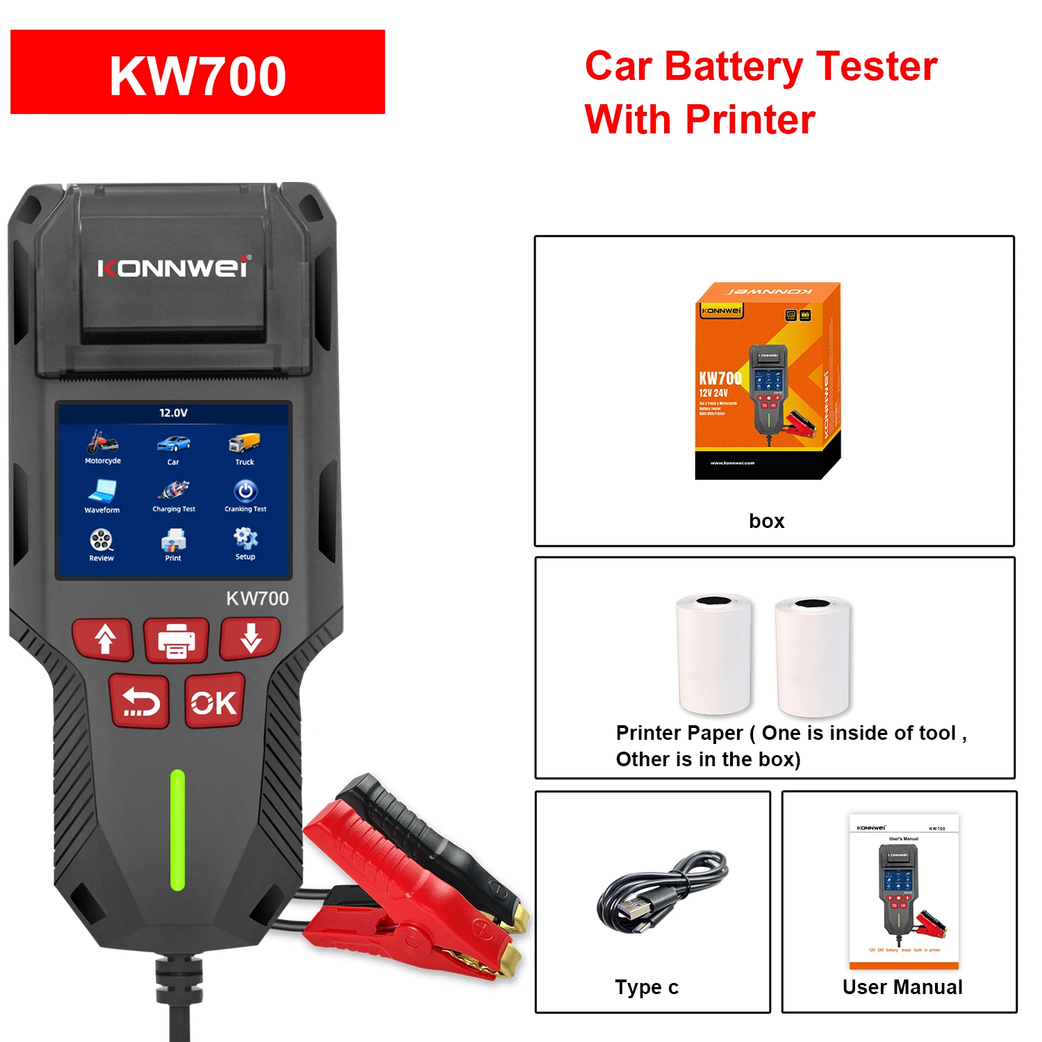 KonNwei KW700 Vehicle Battery Tester 6 KonNwei KW700 Vehicle Battery Tester - Image 6