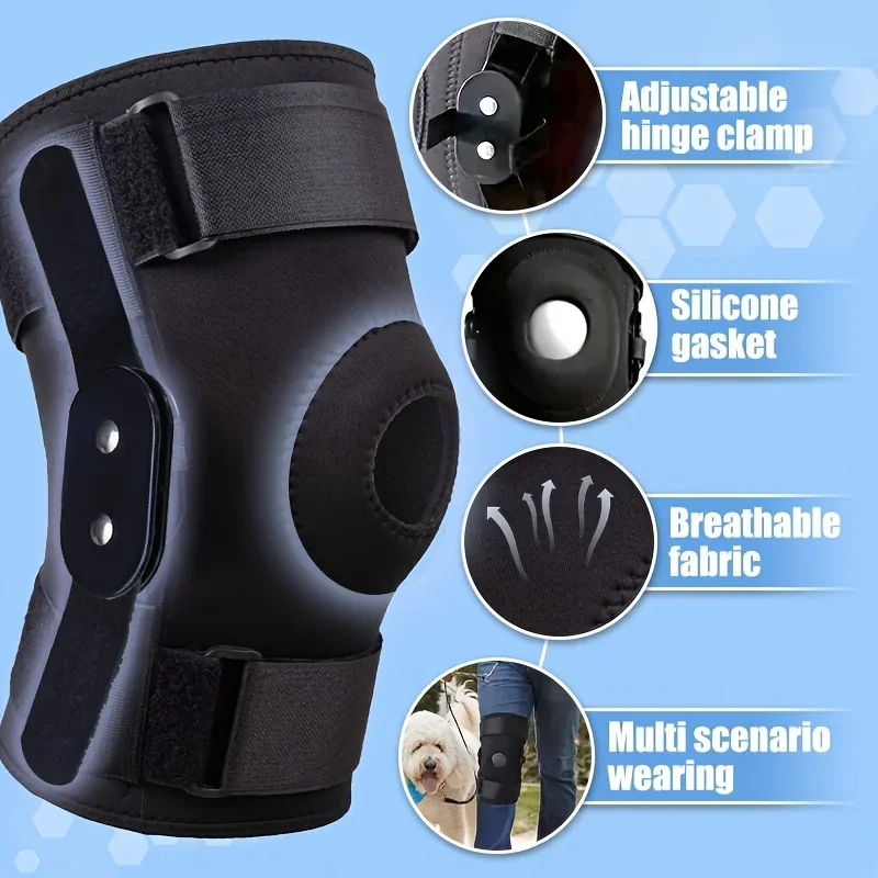 Black Hinged Knee Brace for Support 2 Black Hinged Knee Brace for Support - Image 2