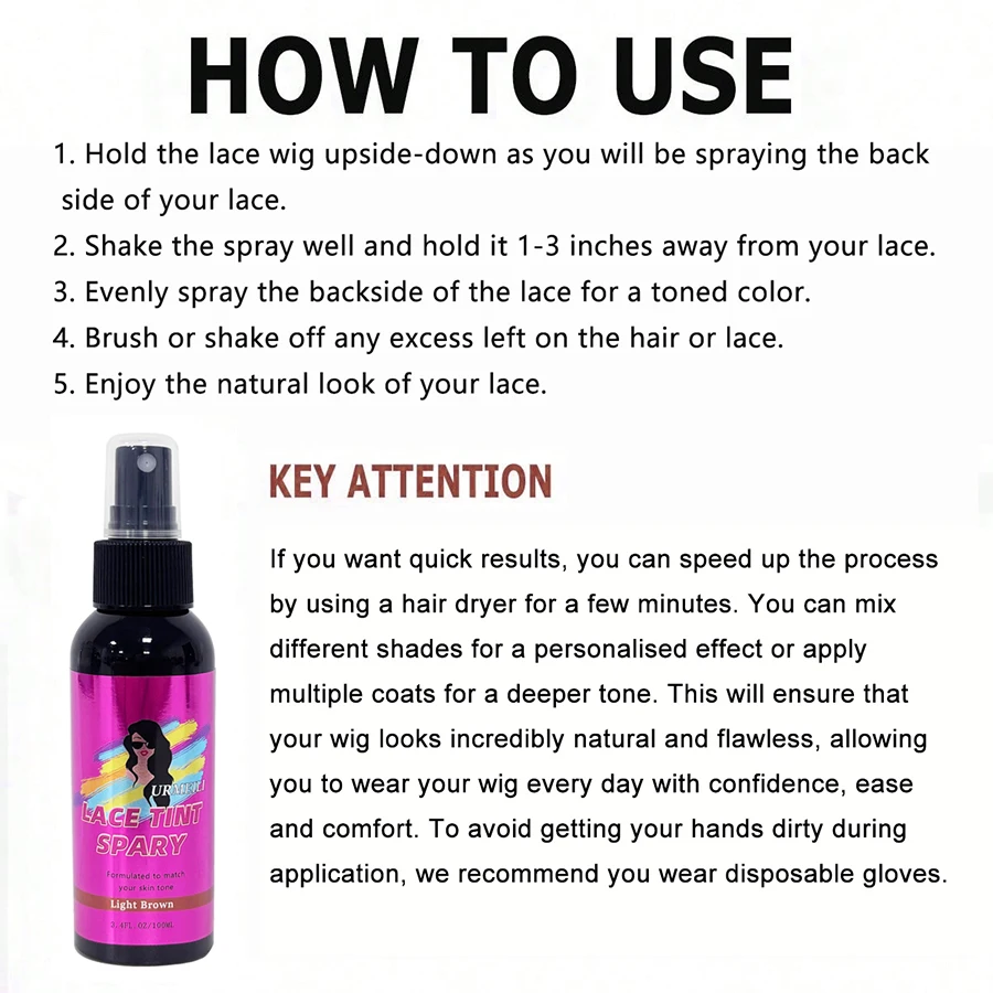 Waterproof Lace Tint Spray for Wigs 6 Waterproof Lace Tint Spray for Wigs - Image 6