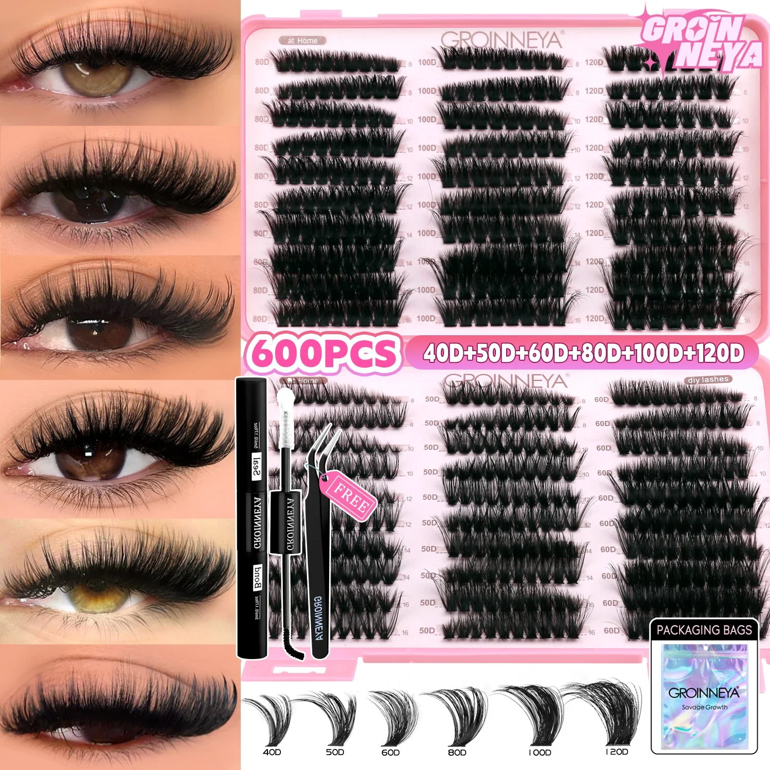 GROINNEYA Lash Clusters Kit for Glam 2 GROINNEYA Lash Clusters Kit for Glam - Image 2