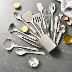 Khaki Silicone Kitchen Utensil Set