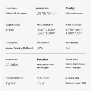 Children's Microscope Camera 500X Digital Explorer 10 S1f22e3cf94f34475a362405f3323af773