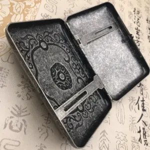 Vintage Brass Dragon Cigarette Case with Embossed Design 11 S1f5364a617e145f085c3a28957187630Y