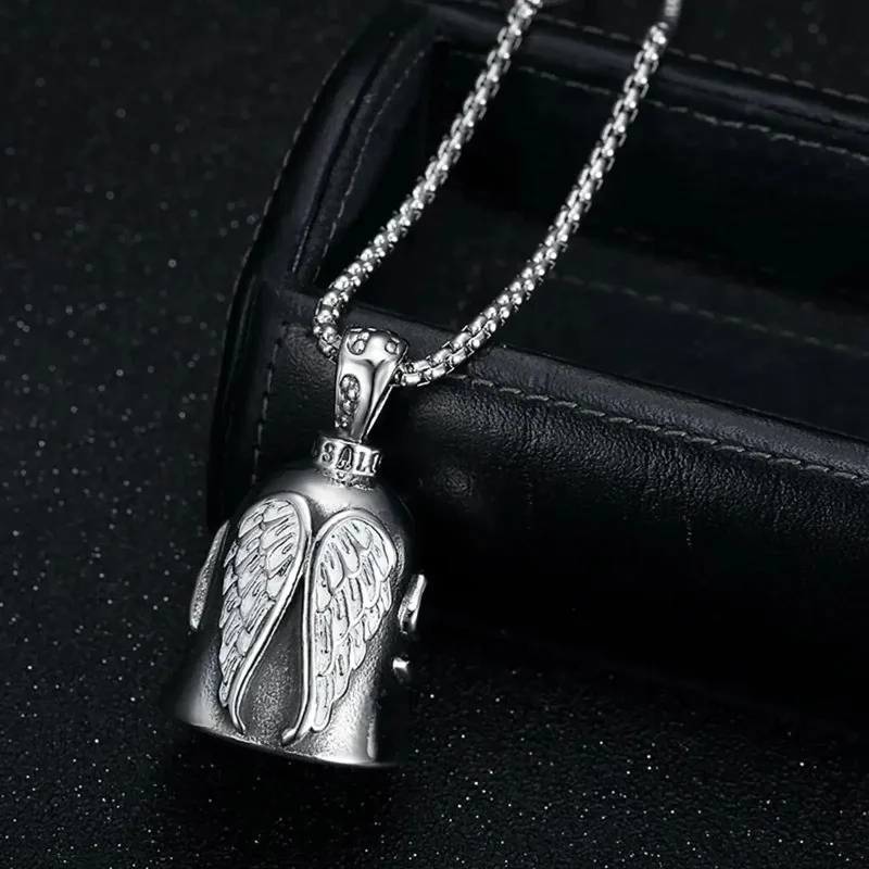 Titanium Motorcycle Bell Keychain with Embossed Wings 5 Titanium Motorcycle Bell Keychain with Embossed Wings - Image 5