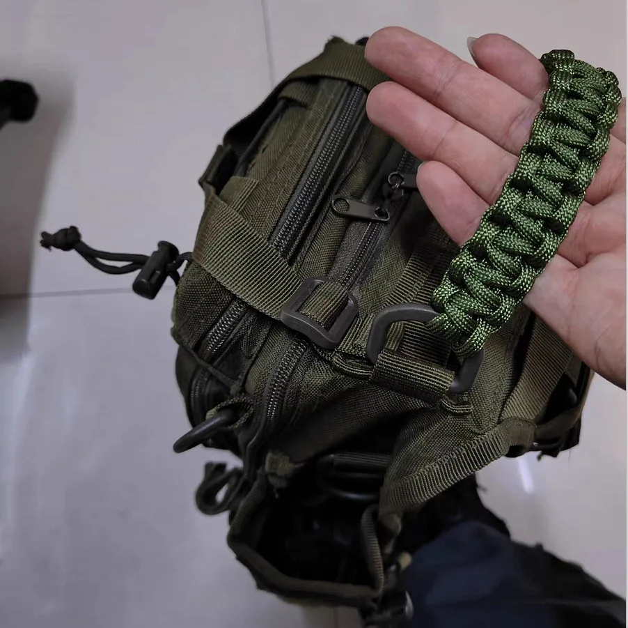 Army Green Braided Nylon Cord, 10mm x 1m 5 Army Green Braided Nylon Cord, 10mm x 1m - Image 5