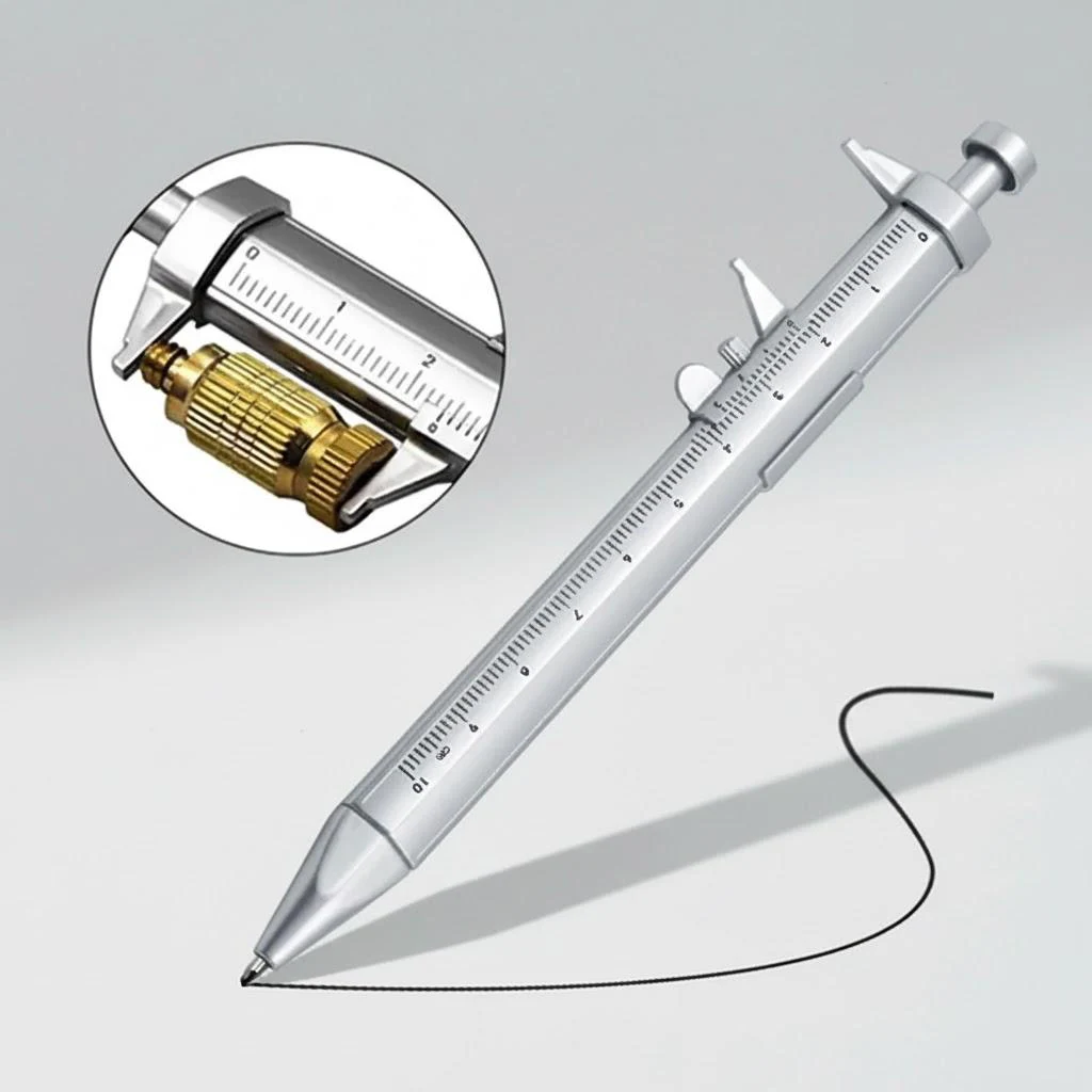 Multifunctional 15cm Silver ABS Caliper Pen 7 Multifunctional 15cm Silver ABS Caliper Pen - Image 7