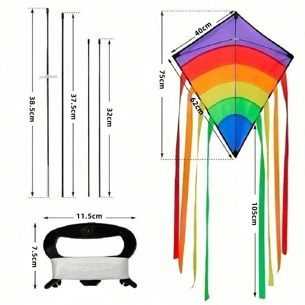 Colorful Rainbow Kite for Outdoor Flying 5 Colorful Rainbow Kite for Outdoor Flying - Image 5