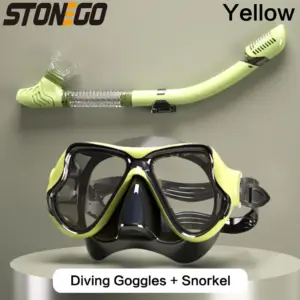 Black Diving Mirror and Snorkel Set for Adults 18 S209bac63881c40fe9021bf2190940d1do
