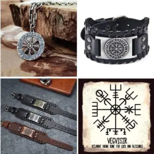 Viking Leather Bracelet with Vegvisir Symbol 10 S20bc1ea5227a4db097e9d8e8e26dd1323