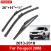 Peugeot 2008 Windshield Wiper Set, 26” Front & 11” Rear
