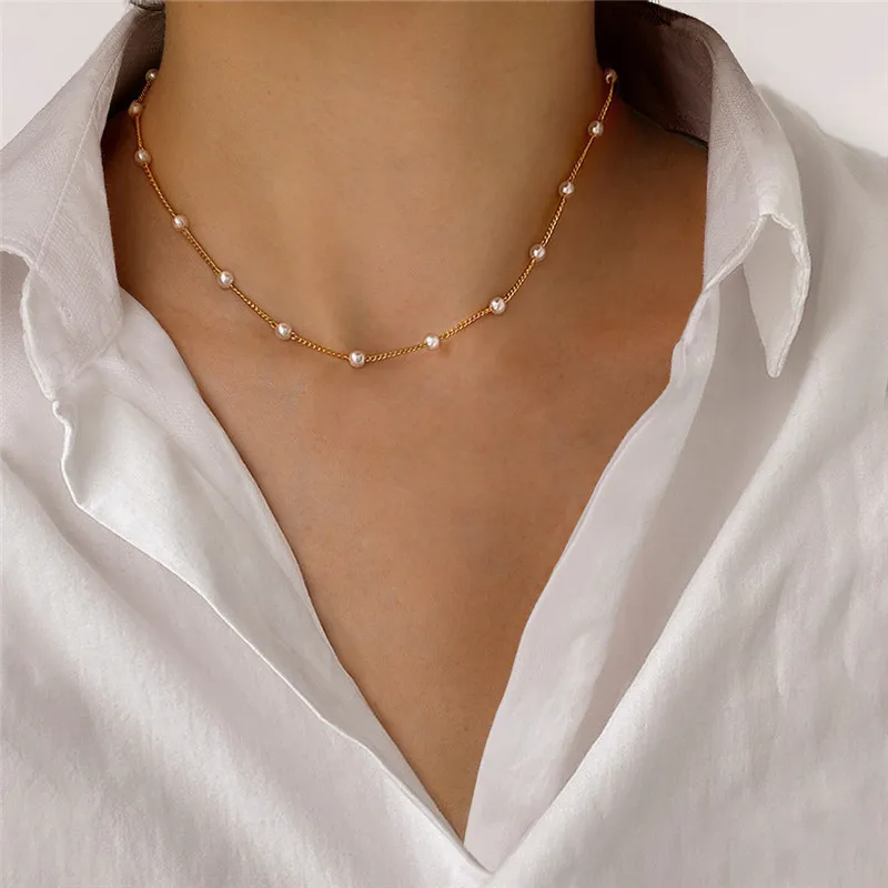 Multilayer Pearl Necklace with Gold Cross Pendant 7 Multilayer Pearl Necklace with Gold Cross Pendant - Image 7