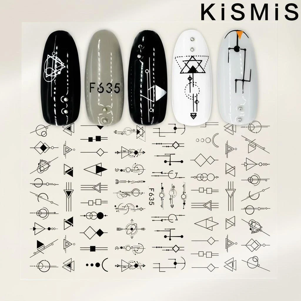 Mystical Black & White Nail Art Stickers Set 1 Mystical Black & White Nail Art Stickers Set