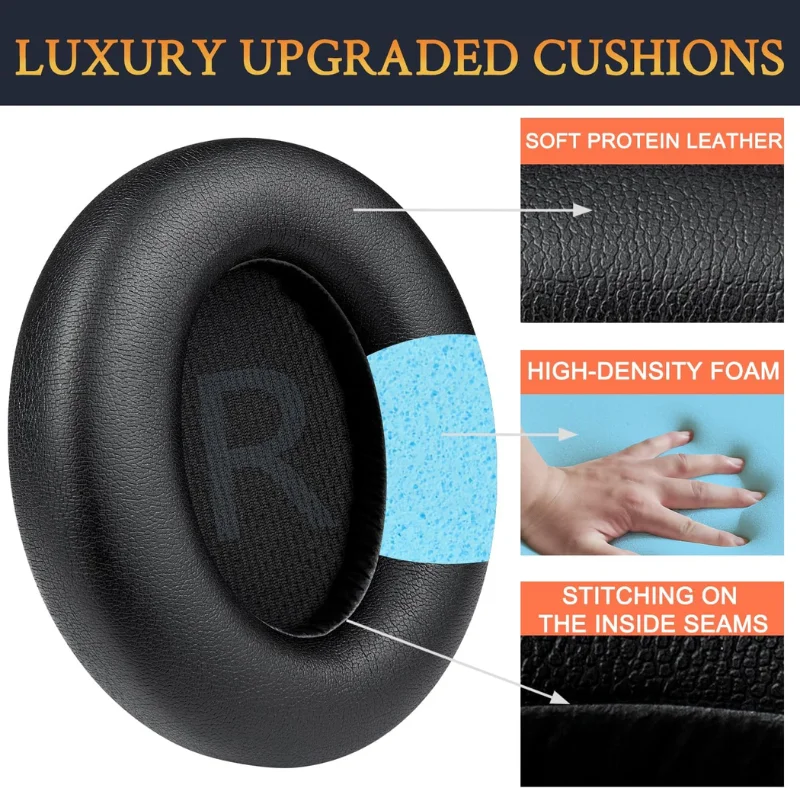 Replacement Leather Ear Pads for Q45 Headphones 5 Replacement Leather Ear Pads for Q45 Headphones - Image 5