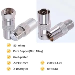 F to IEC Coaxial RF Adapter Set for Broadcasts 9 S236c9abc76df4f95919b40801fa40fe1u