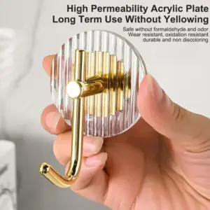 Self-Adhesive Acrylic Wall Hook in Gold & Silver 11 S23f6bb06026f4c25969f774c875f991ex