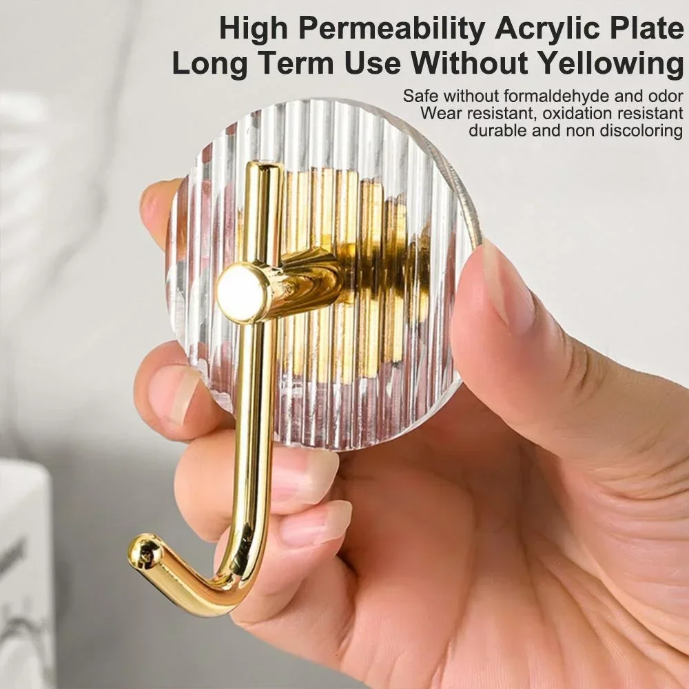Self-Adhesive Acrylic Wall Hook in Gold & Silver 4 Self-Adhesive Acrylic Wall Hook in Gold & Silver - Image 4