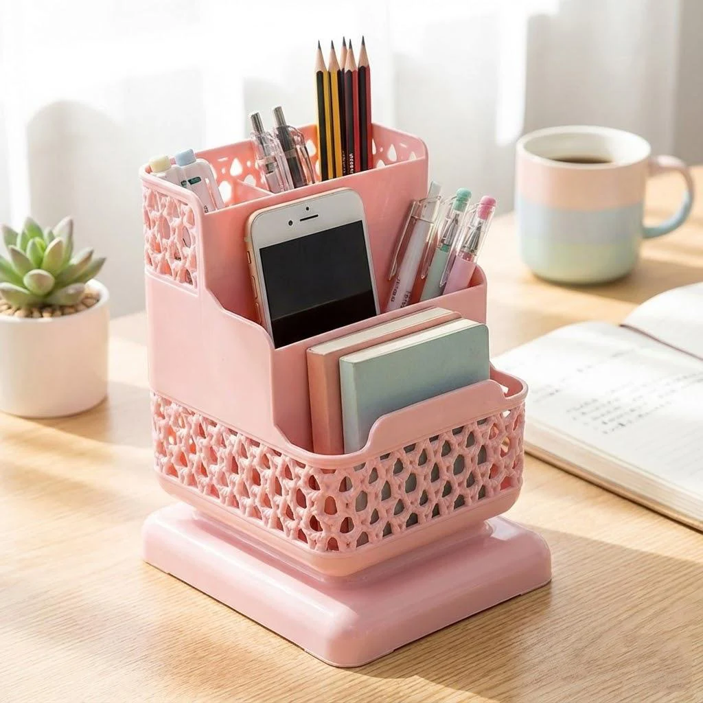 Pink Multi-Layer Desk Organizer 8 Pink Multi-Layer Desk Organizer - Image 8