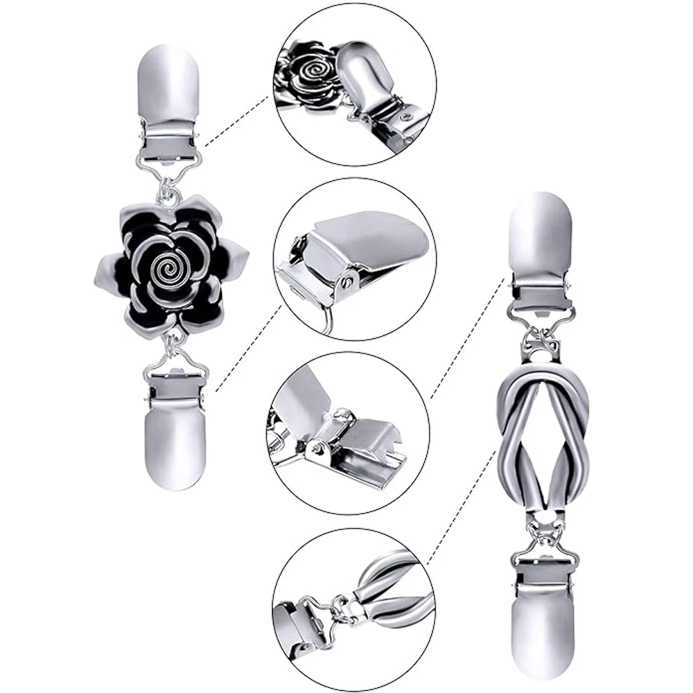 Vintage Metal Brooch Set with Rhinestones 6 Vintage Metal Brooch Set with Rhinestones - Image 6