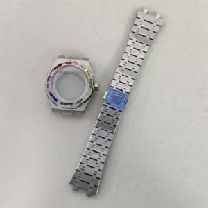 Stainless Steel Watch Case with Blue Gems 12 S25539a6e31f74bee85358540402cfb0f7
