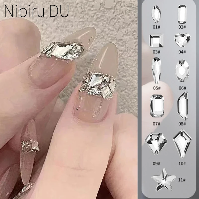 White Glass Rhinestone Set for Nail Art 1 White Glass Rhinestone Set for Nail Art