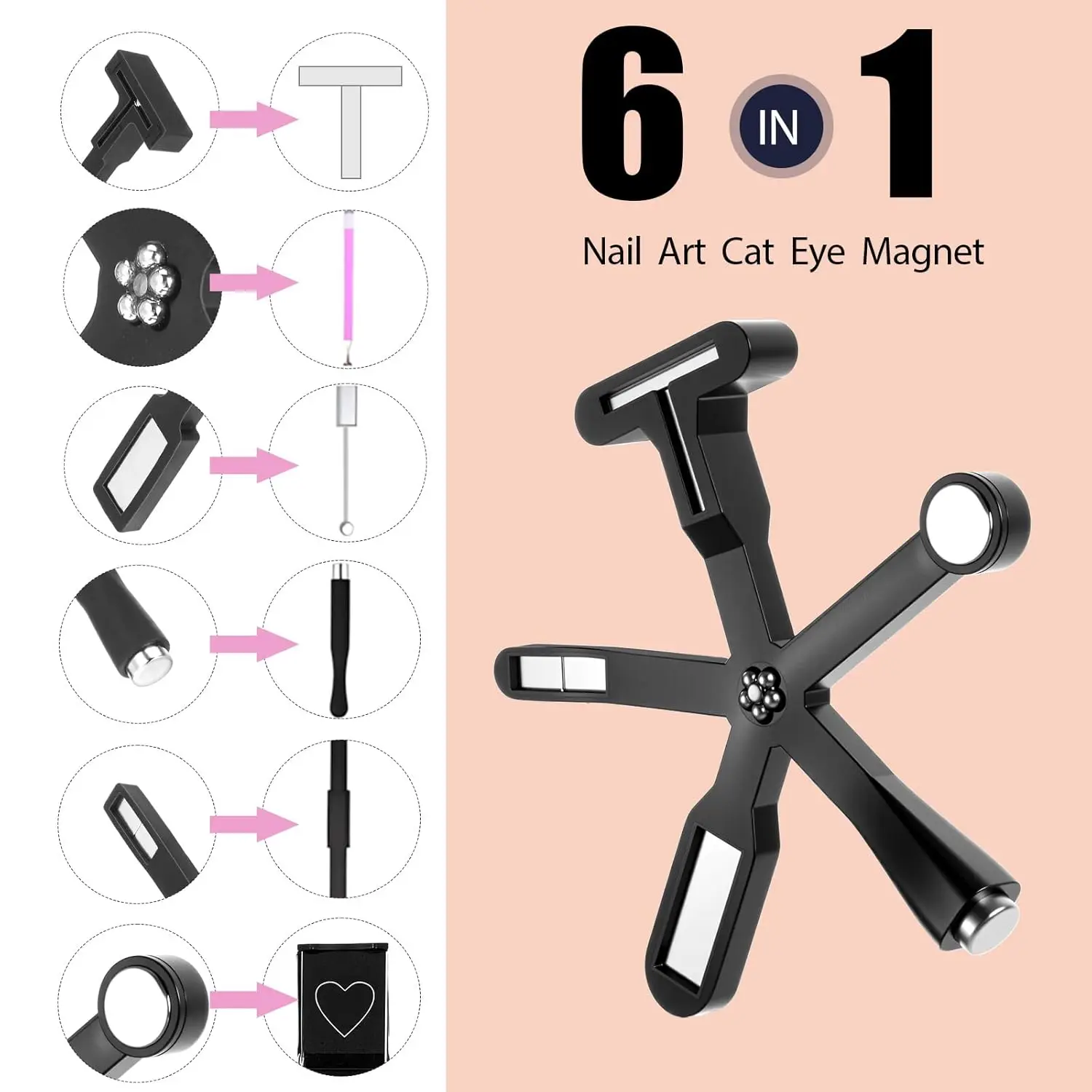 6-in-1 Cat Eye Nail Magnet with Magnetic Heads 2 6-in-1 Cat Eye Nail Magnet with Magnetic Heads - Image 2