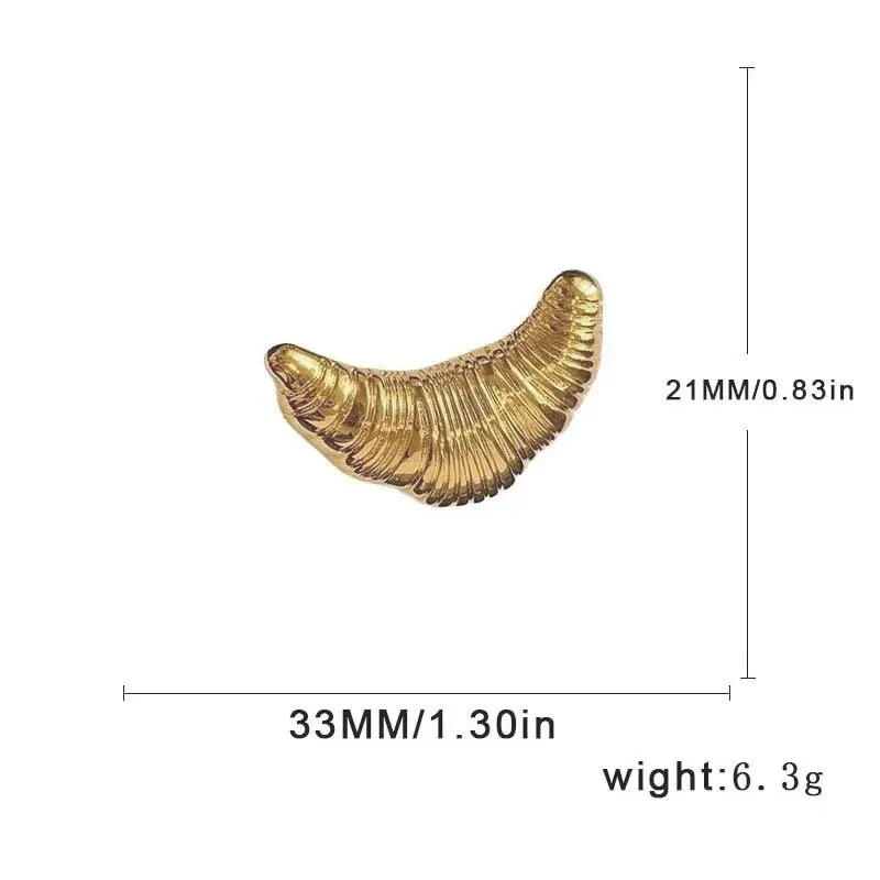 Croissant-Shaped Zinc Alloy Brooch for Men Women 5 Croissant-Shaped Zinc Alloy Brooch for Men Women - Image 5