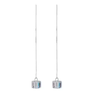Silver Drop Earrings with Iridescent Cubic Pendants 12 S27226a8d123743b5a3011dacf82c08b9A