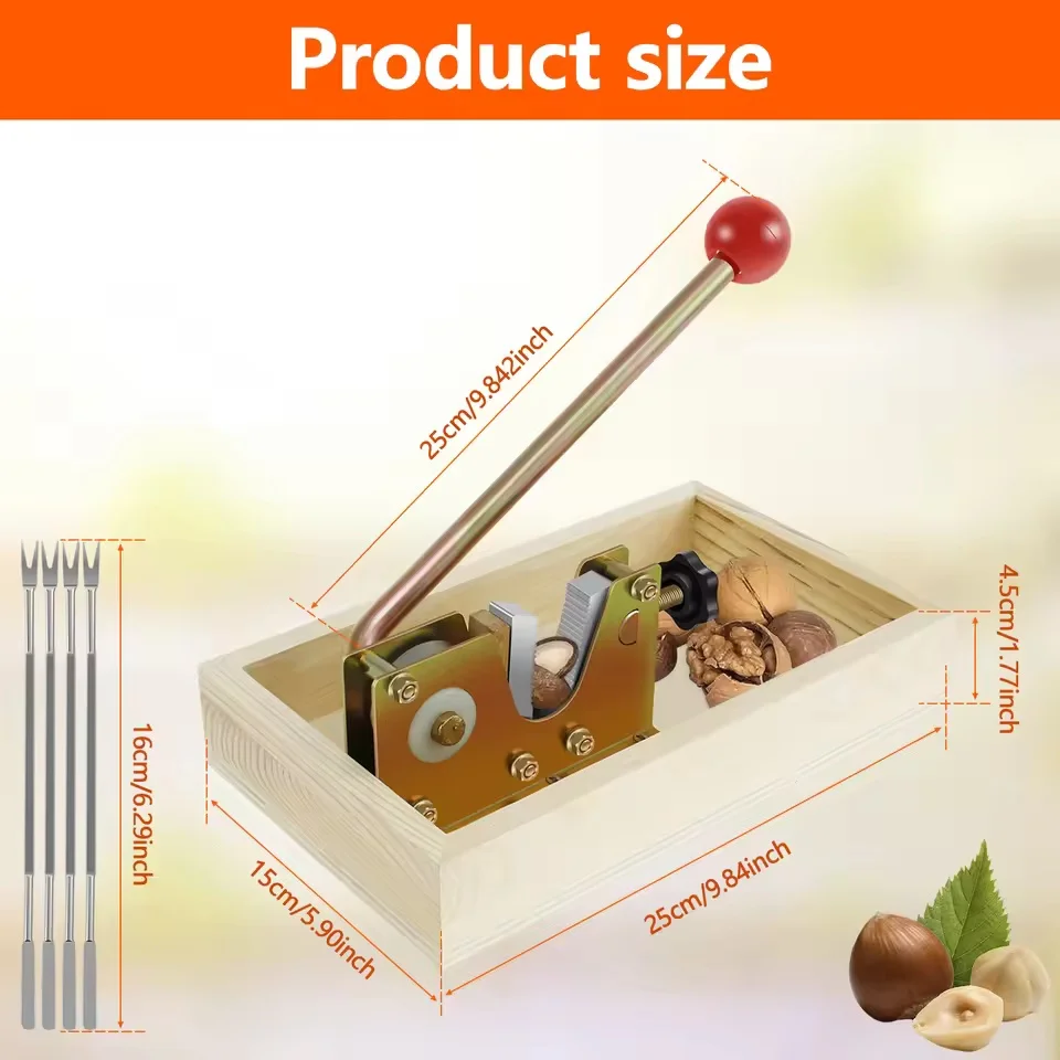 Heavy-Duty Manual Nutcracker with Brass & Wood 4 Heavy-Duty Manual Nutcracker with Brass & Wood - Image 4