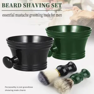Men's Black and Green Grooming Set