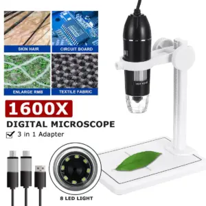 Black Handheld Digital Microscope with 500X Zoom 5 S288ddb065ee5411f9bbc4b168feb7600G
