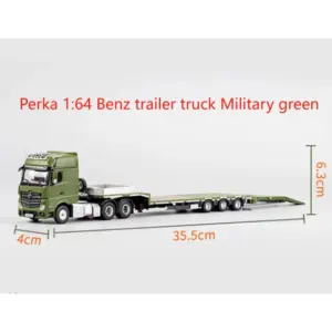 Military Green Diecast Truck Trailer Model 1:64 Scale 10 S29b3b2104a0644ebba5f23b51cd2757cR