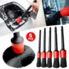 5-Piece Car Detailing Brush Set for Wheels and Interior