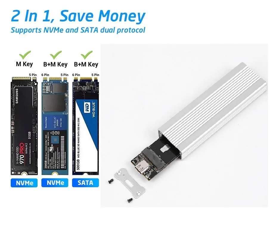 Transparent M.2 SSD Enclosure with USB 3.2 4 Transparent M.2 SSD Enclosure with USB 3.2 - Image 4