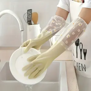 Pink Waterproof Household Cleaning Gloves 11 S2c4988fe92264f4e90bcf588fc7850dbY
