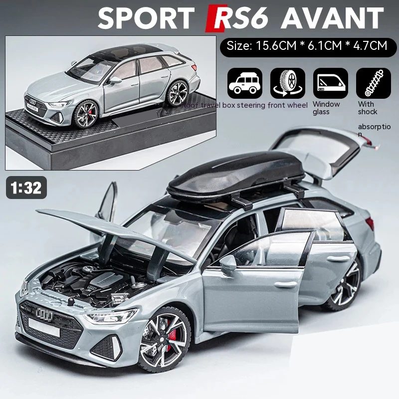 Black Edition RS6 Diecast Model Car 1:32 Scale 7 Black Edition RS6 Diecast Model Car 1:32 Scale - Image 7