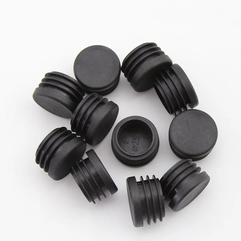 Black Plastic Furniture End Caps for 16-25mm Tubes 2 Black Plastic Furniture End Caps for 16-25mm Tubes - Image 2