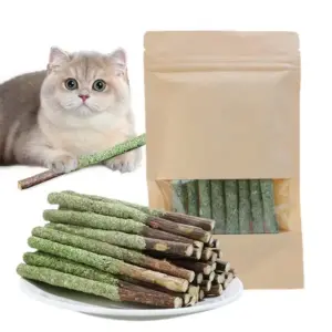 Natural Cat Grass Chew Sticks with Catnip